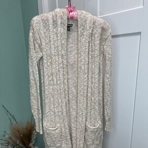 Express Cream Knit Open Front Duster Cardigan Sz Small